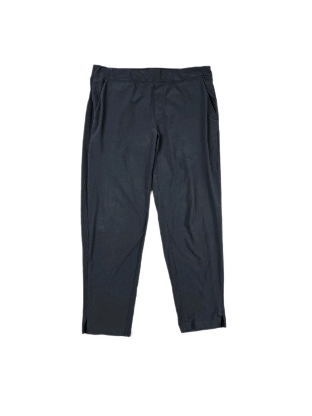 Athleta Brooklyn Ankle Pants Black Size 14 Athleisure Travel Zip Pockets Neutral